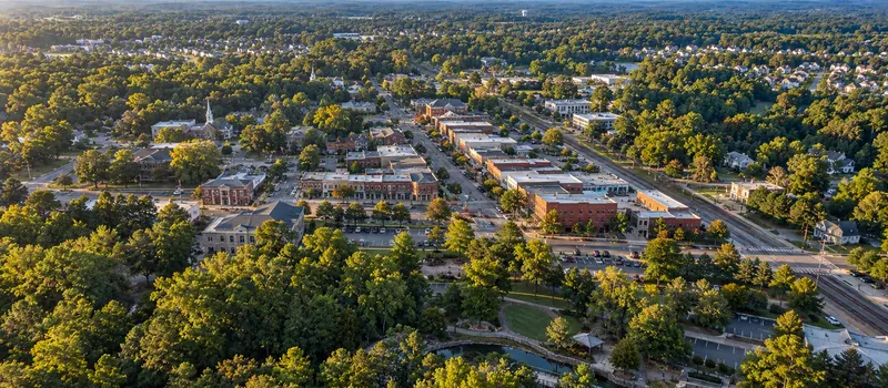Aerial view of Fuquay-Varina, NC
