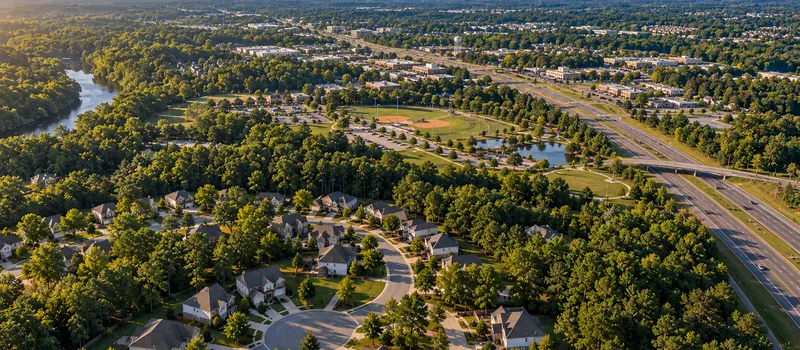 Aerial view of Knightdale, NC