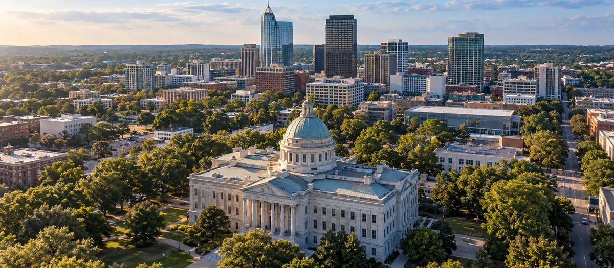 Aerial view of Raleigh, NC